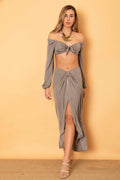 Atalanta gathered midaxi skirt