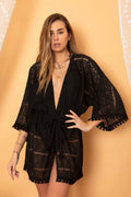 Aelia fringed lace kimono