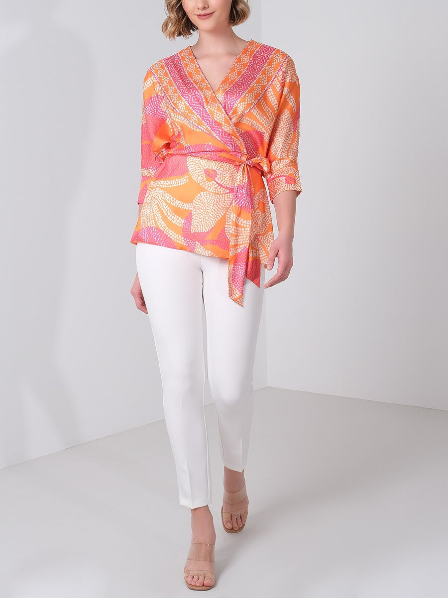 Patterned Satin Blouse