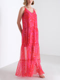 patterned chiffon maxi dress