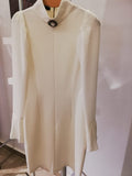 white short dress with broch