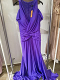 plain purple satin dress