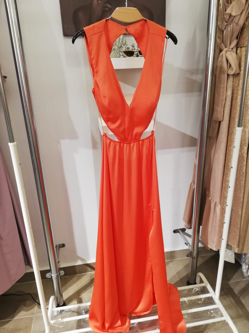 light orange dress