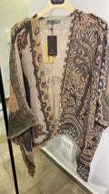 Linen printed shawl (w tpon-pons)