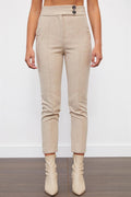 beige belted jacket pants set
