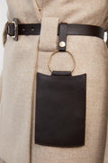 beige belted jacket pants set