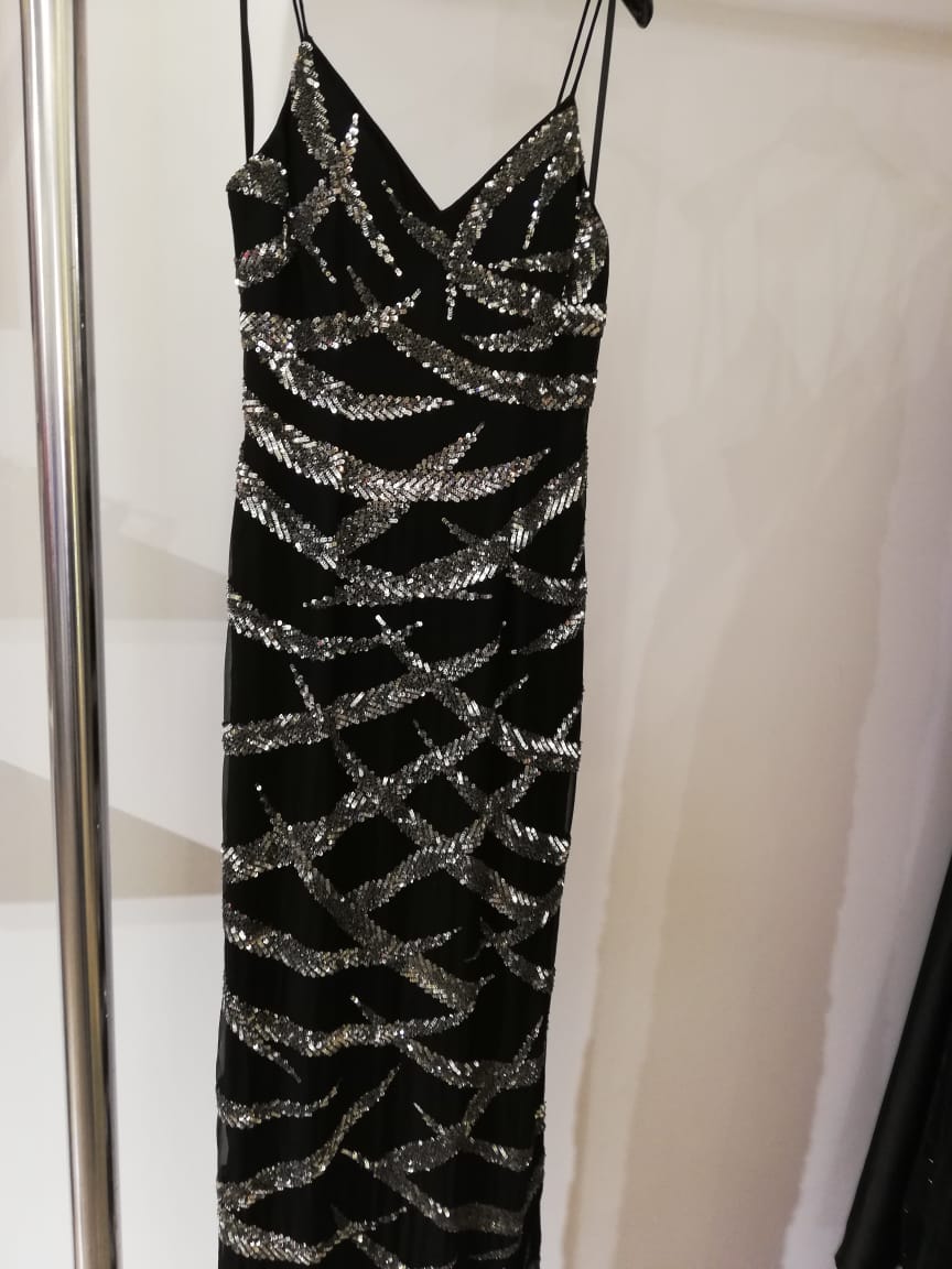 silver & black dress