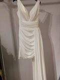 short white satin dress