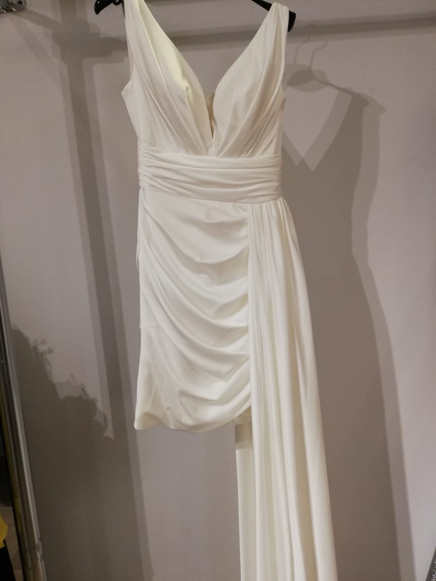 short white satin dress